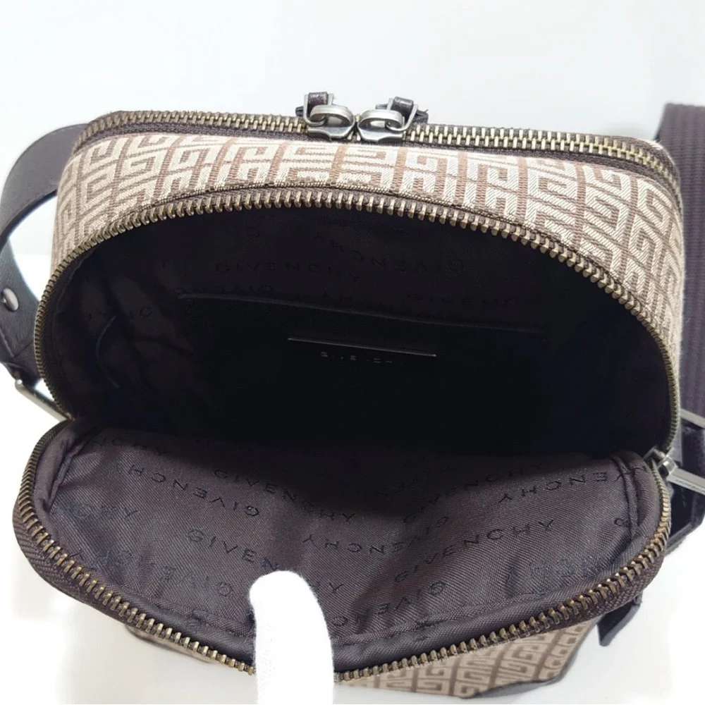 Authentic Rare Givenchy Canvas & Leather Crossbody with G Monogram +COA